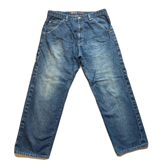 Vintage Enyce Carpenter Jeans Mens 36x31.5 Baggy Straight Dark Blue Work Utility - Picture 1 of 9